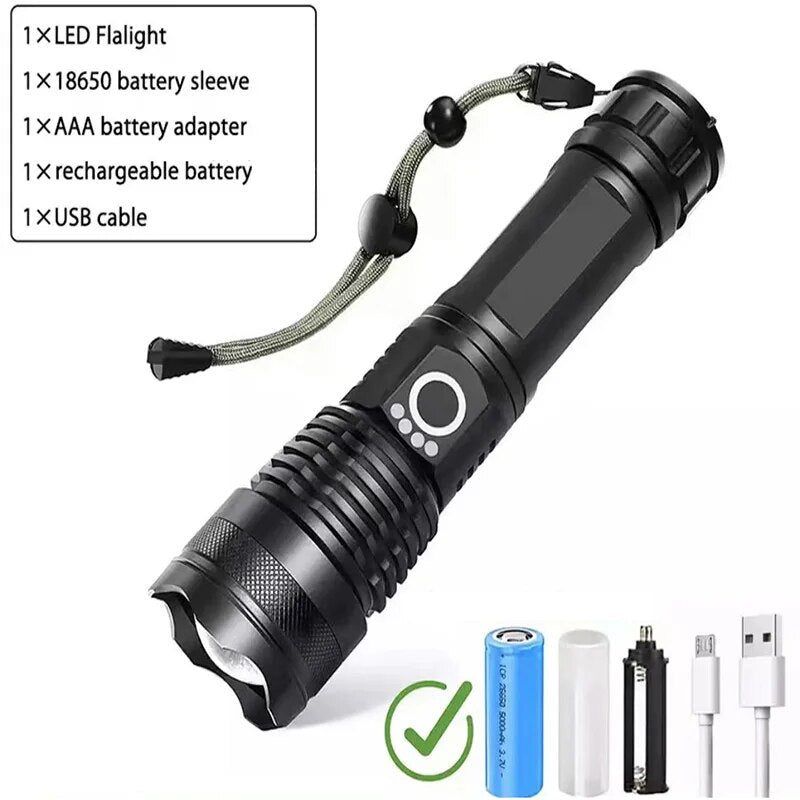 High Power Rechargeable Flashlight